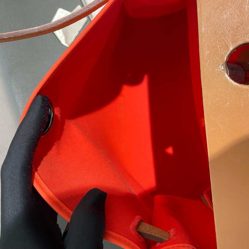 Hermes愛馬仕 銀扣 herbag31 帆布拼皮 肩背包斜背包-18