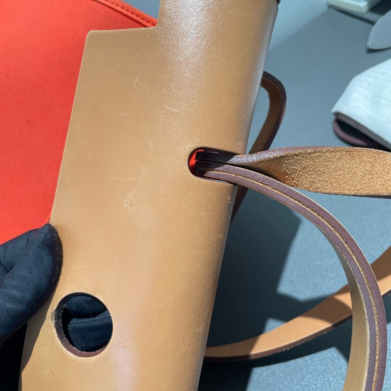 Hermes愛馬仕 銀扣 herbag31 帆布拼皮 肩背包斜背包-22