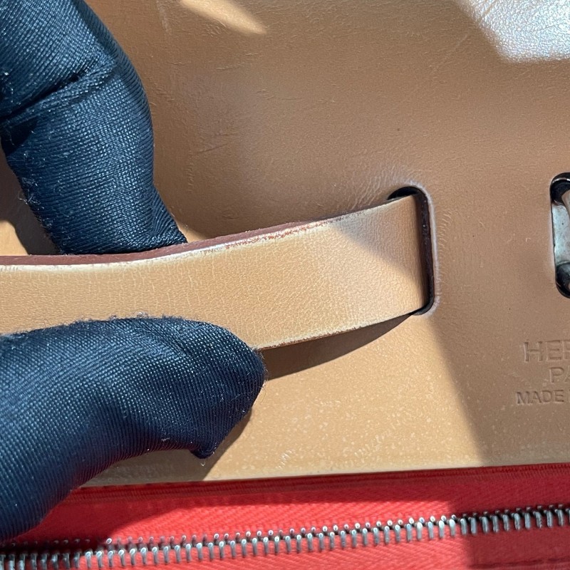 Hermes愛馬仕 銀扣 herbag31 帆布拼皮 肩背包斜背包-24