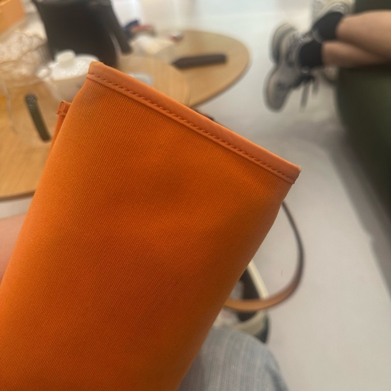 Hermes herbag31 橙色肩背包斜背包 帆布拼皮-13