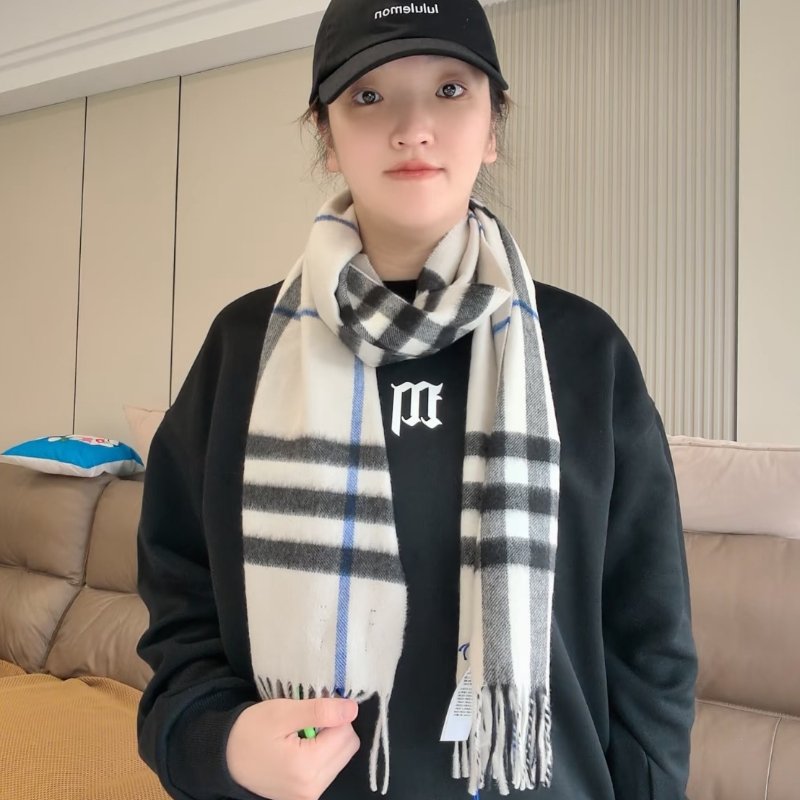 Burberry 格紋克什米爾圍巾🧣 米灰色-2