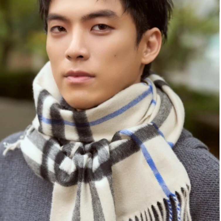 Burberry 格紋克什米爾圍巾🧣 米灰色-5