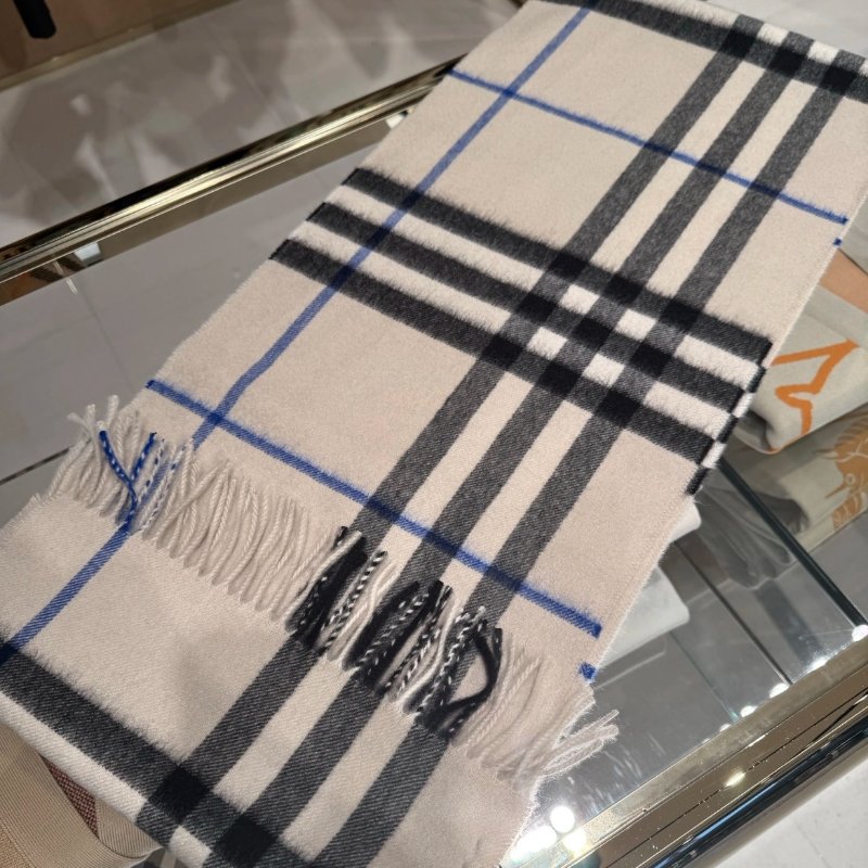Burberry 格紋克什米爾圍巾🧣 米灰色-7