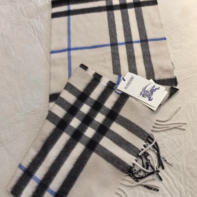 Burberry 格紋克什米爾圍巾🧣 米灰色-8