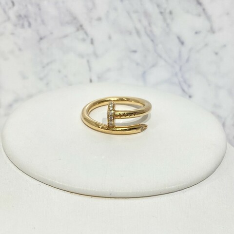 Cartier 首尾鑽石釘子戒指 歐碼55碼