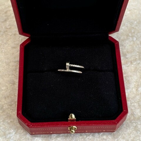 Cartier Juste un Clou 白金釘子戒指 歐碼52號