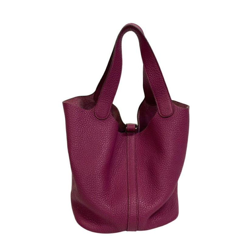 愛馬仕 Picotin Lock MM Taurillon Clemence 女士皮革手提包,紫色-0