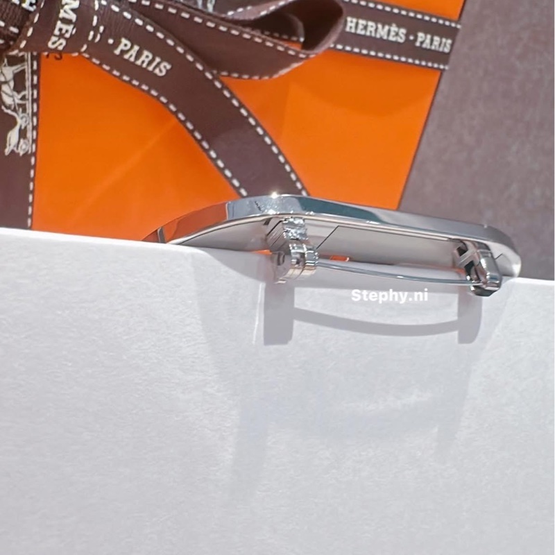 超甜售_ 愛馬仕豬鼻子🐽胸針🍊豬鼻子 Chaine d'Ancre棕x銀胸針 全新全配-6