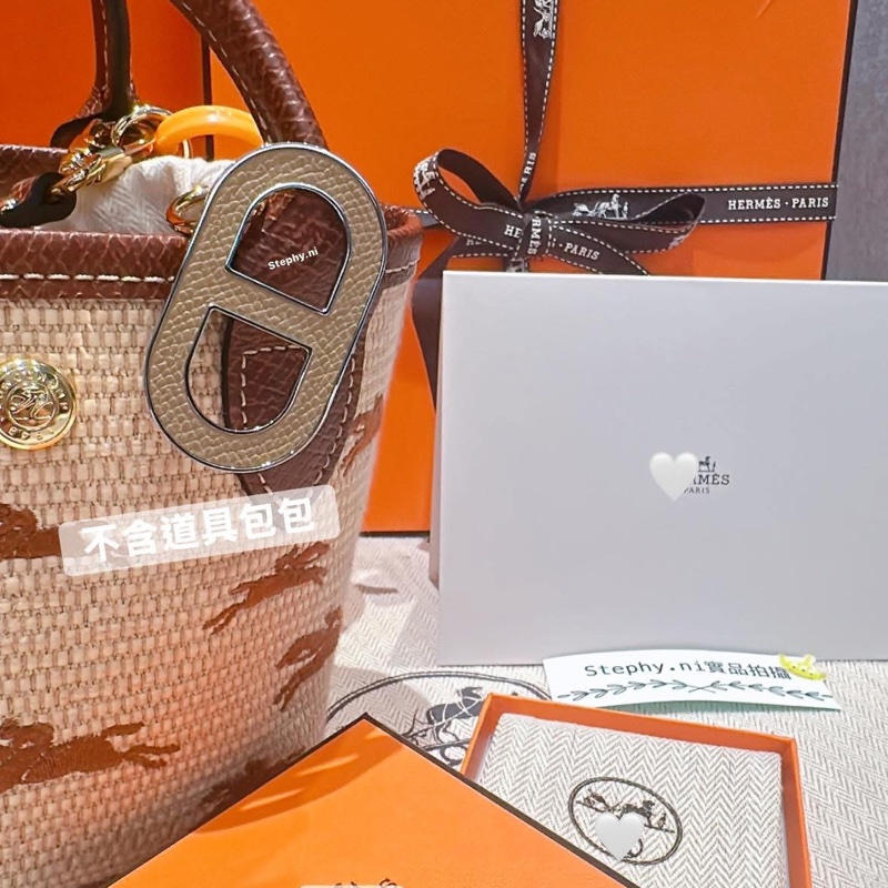 超甜售_ 愛馬仕豬鼻子🐽胸針🍊豬鼻子 Chaine d'Ancre棕x銀胸針 全新全配-9