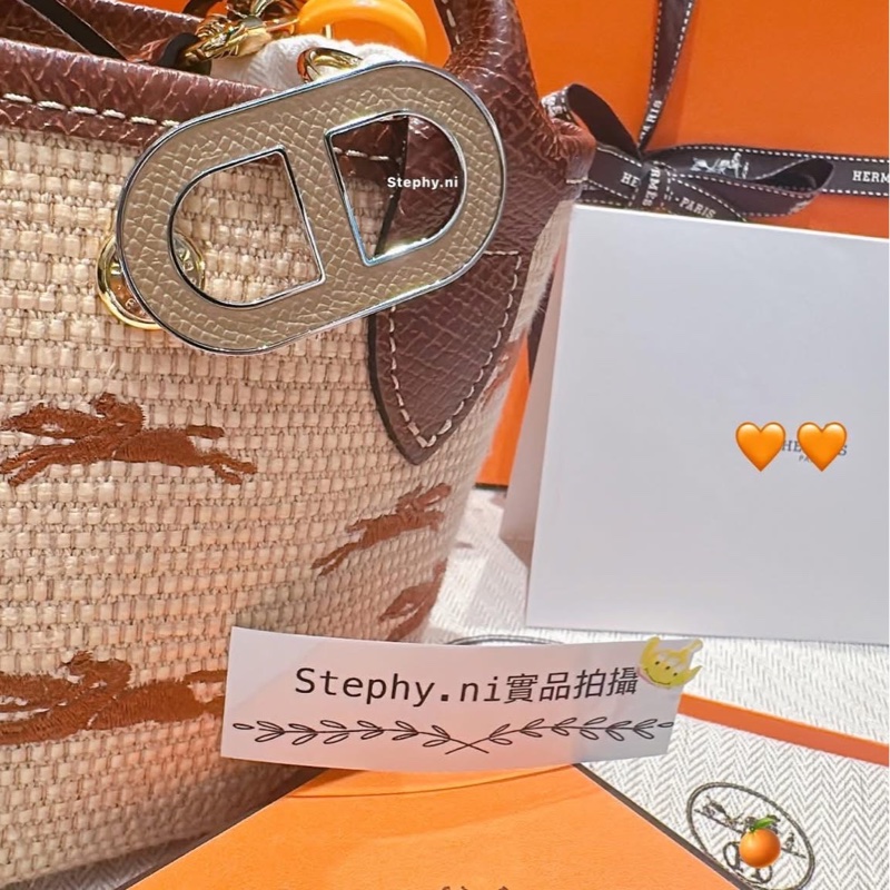 超甜售_ 愛馬仕豬鼻子🐽胸針🍊豬鼻子 Chaine d'Ancre棕x銀胸針 全新全配-19