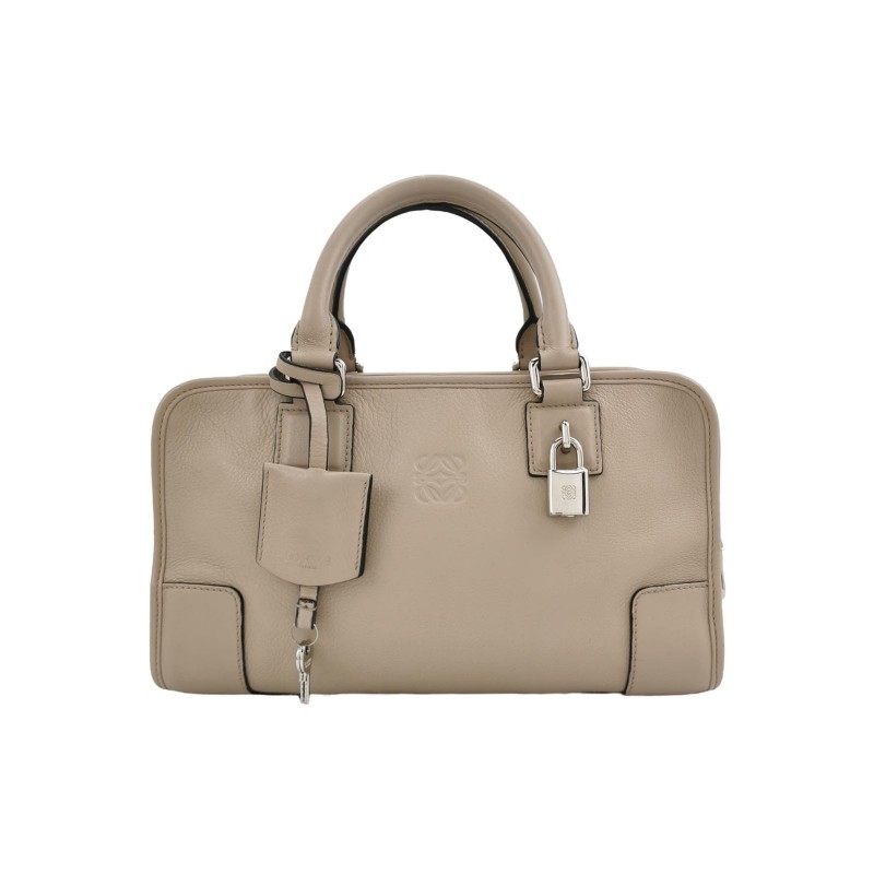 Loewe Amazona28牛皮大象灰加固邊角手提包-0