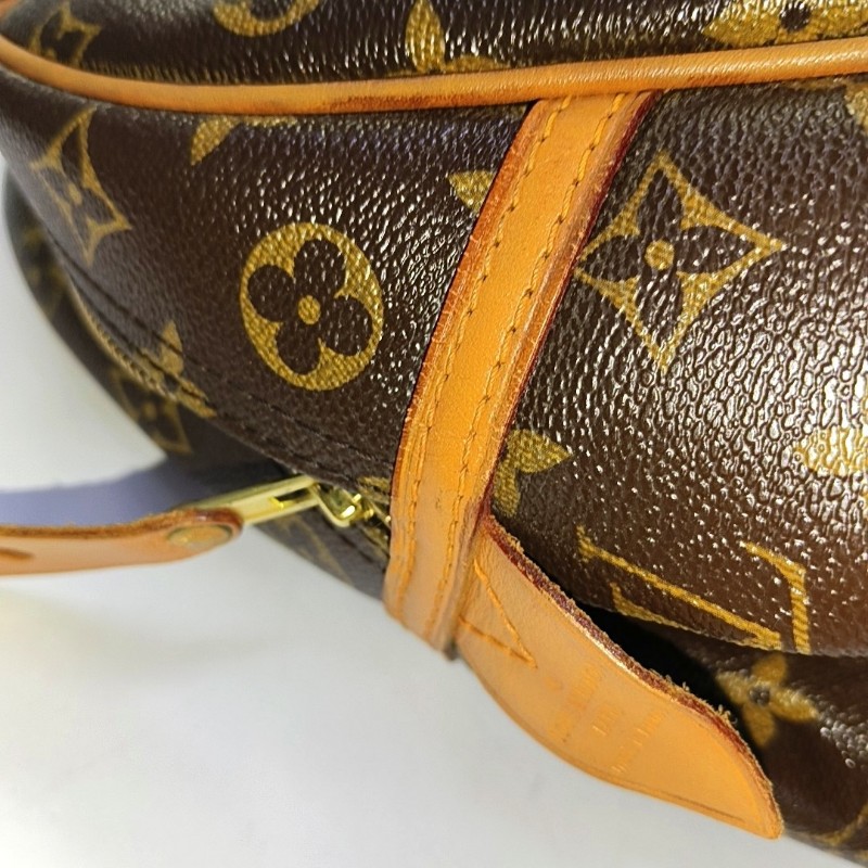 LOUIS VUITTON MONTORGUEI 棕色塗層帆布老花肩背包手提包-8