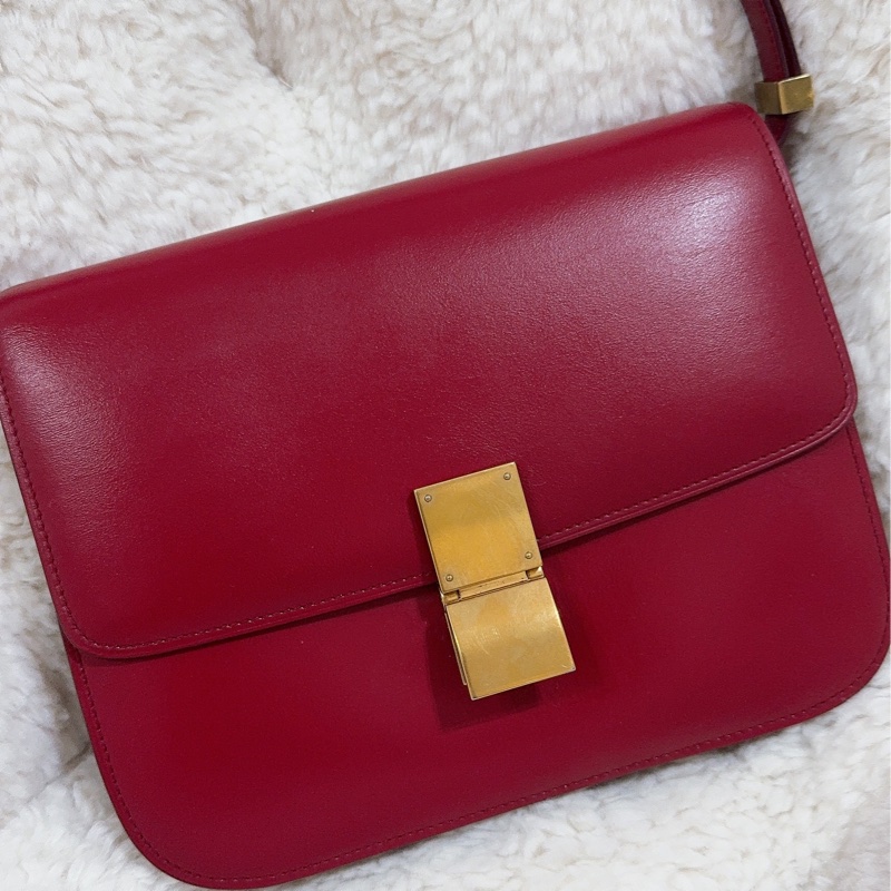 二手 Celine Teen Classic 豆腐包 郵差包 斜背包 中號-26