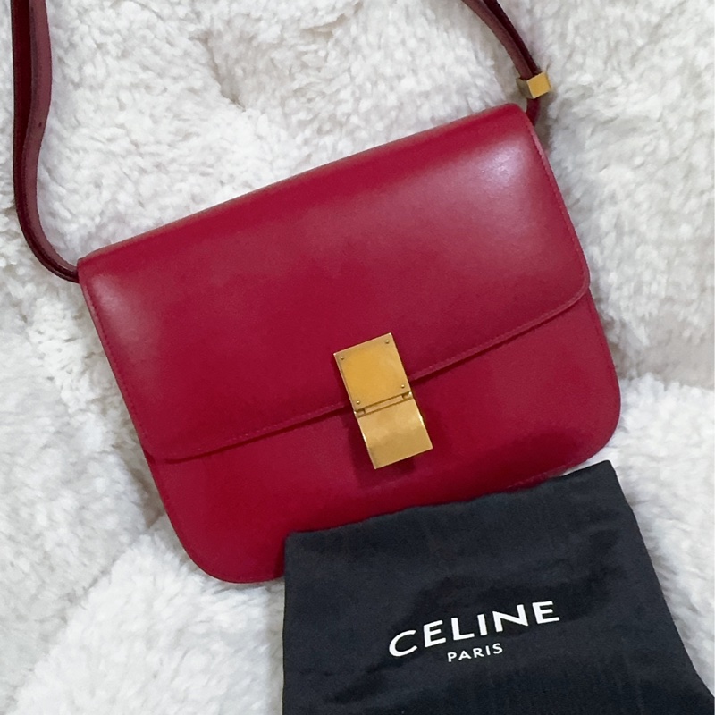 二手 Celine Teen Classic 豆腐包 郵差包 斜背包 中號-43