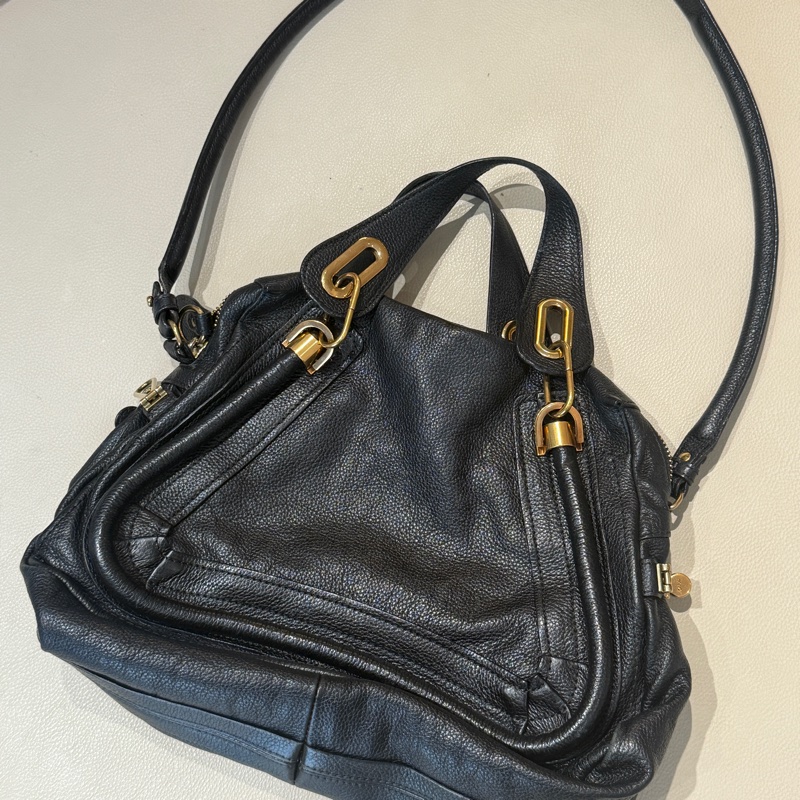Chloe Paraty 中號 黑色 肩背包 手提包-8