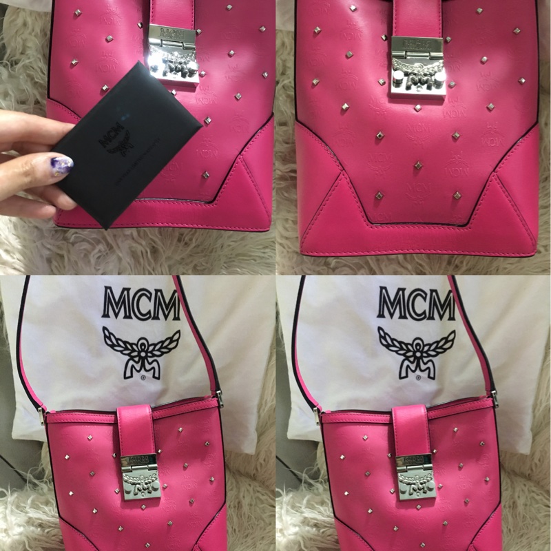 MCM 真皮 卯釘水桶包(肩背斜背包）-19