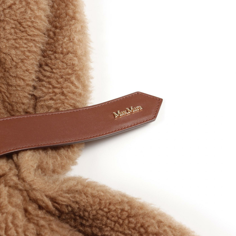 MAX MARA NEWABAVO 泰迪熊披肩斗篷,絲質材質,駝色,二手女款-8