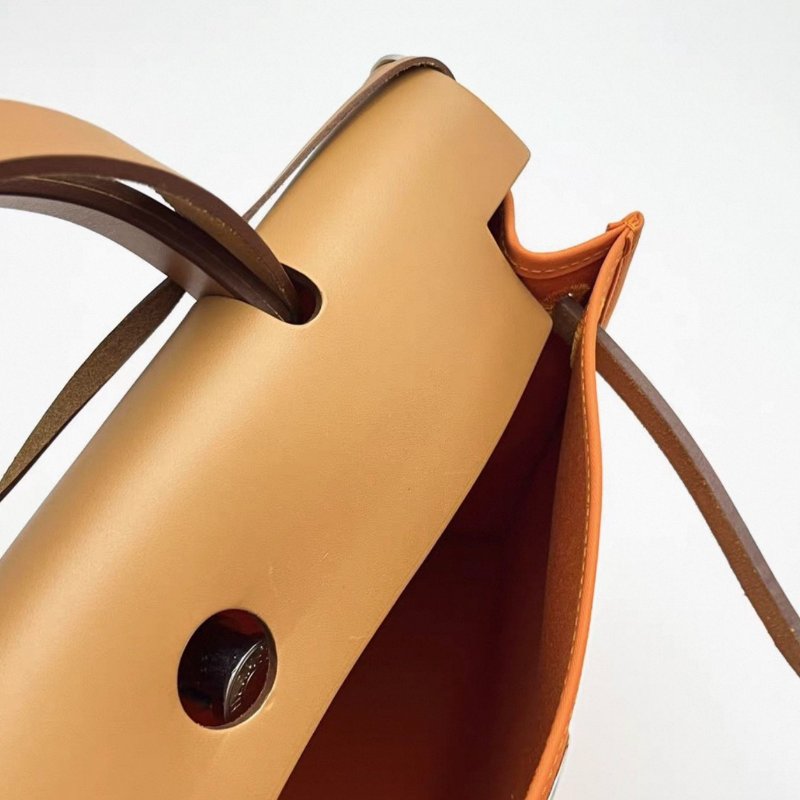 HERMES 橘色銀扣herbag31子母手提肩背包31*24*11 99新配件塵袋鑰匙鎖-4