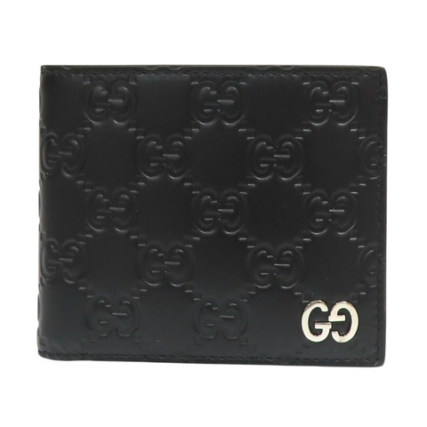 黑色 牛皮 壓紋 雙折錢包【GUCCI 古馳】