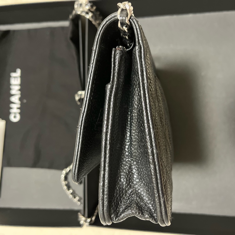 (誠可小議)Chanel Woc發財包  芯片款#磁扣#荔枝牛皮銀扣-4