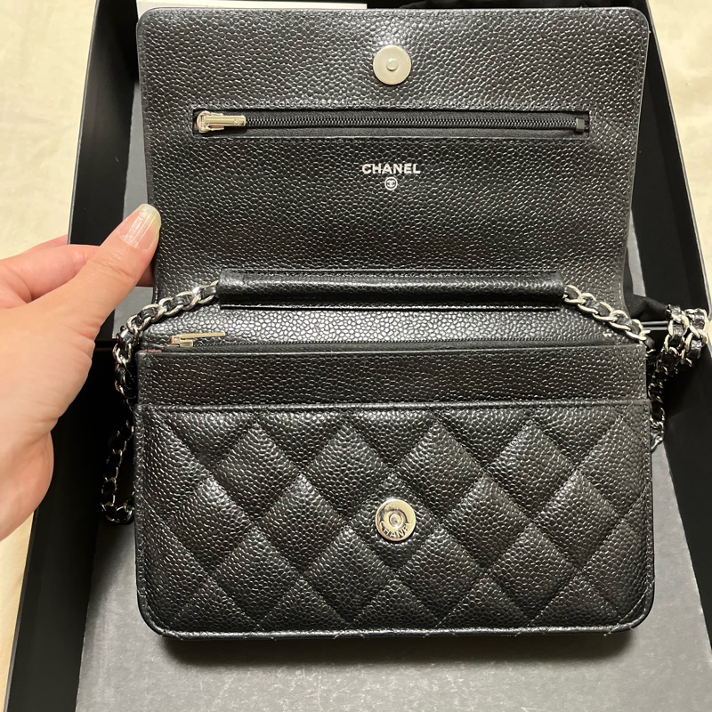 (誠可小議)Chanel Woc發財包  芯片款#磁扣#荔枝牛皮銀扣-5