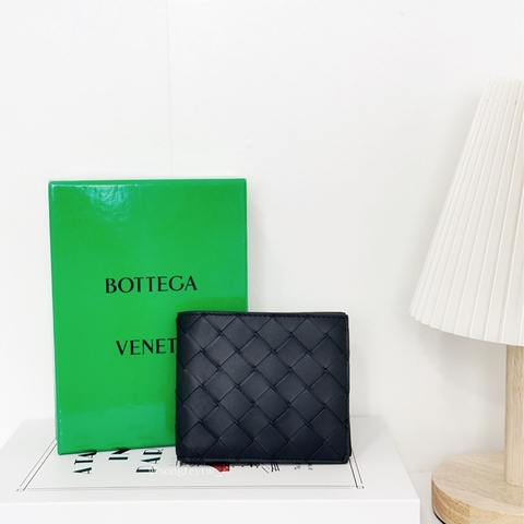 Bottega Veneta｜BV 經典編織 小牛皮 零錢袋 男短夾