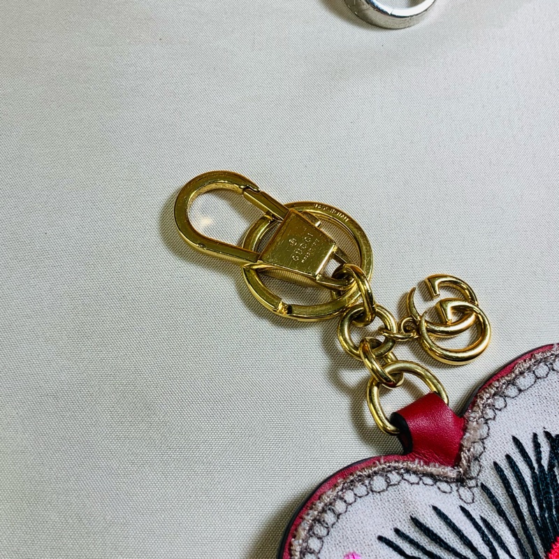 ❤️稀有釋出 Gucci 古馳 愛心刺繡馬夢老花鑰匙圈 吊飾-4