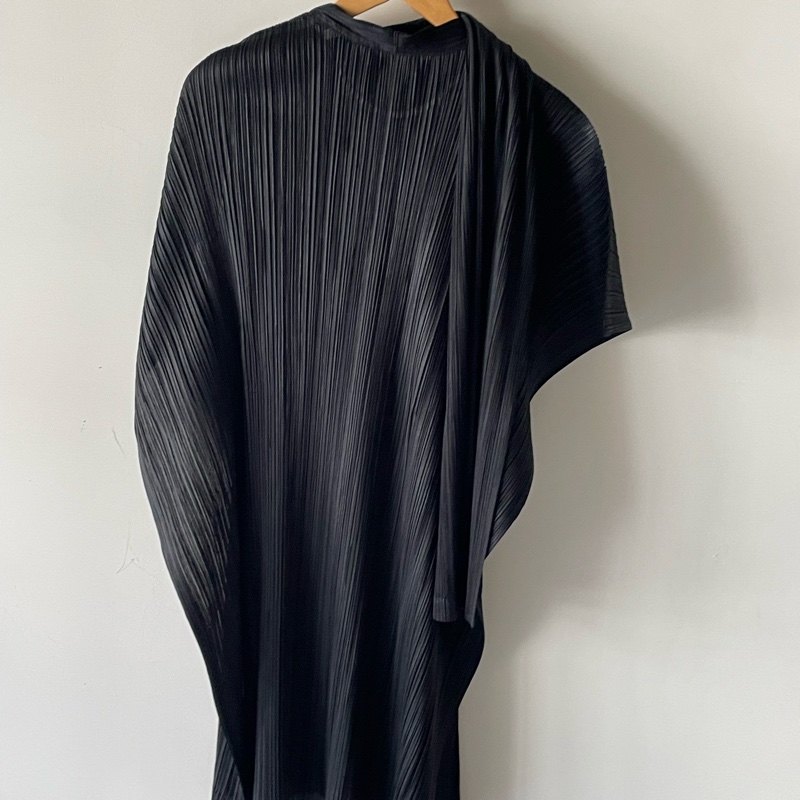 ▪️富貴選物FUGUEI▪️三宅一生PP 田野印象 黑色假兩件式洋裝-8