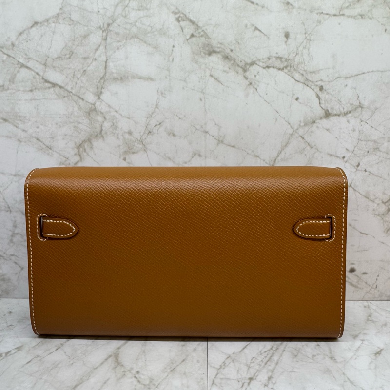 HERMES KELLY TO GO金棕金釦白車線/Z刻-1