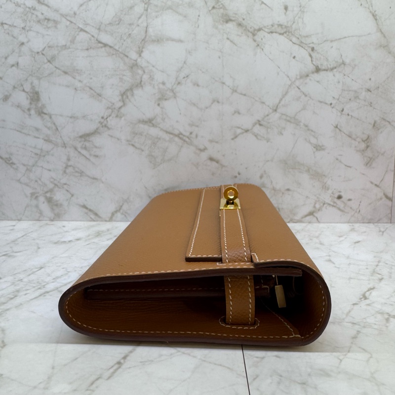 HERMES KELLY TO GO金棕金釦白車線/Z刻-3