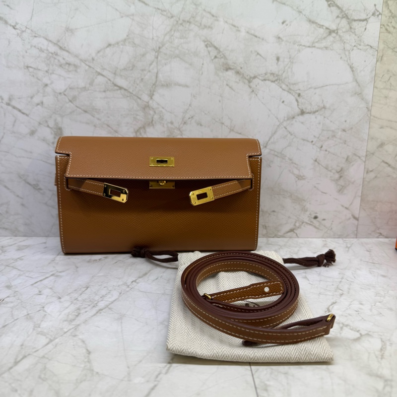 HERMES KELLY TO GO金棕金釦白車線/Z刻-4