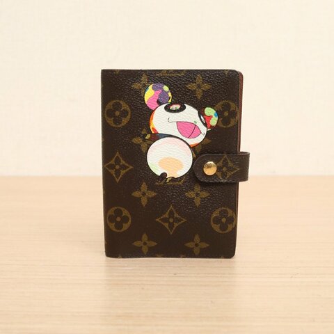 LOUIS VUITTON 中古村上隆熊貓手帳本圖案肩背包