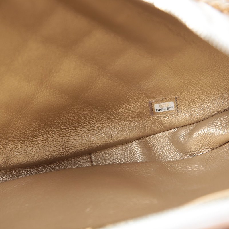 CHANEL 嬉皮包多鏈28開白色28開肩背包-2