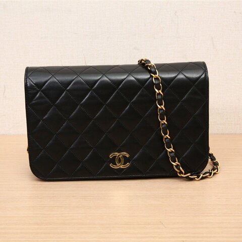 CHANEL 中古圓餅擋臉包黑白3開肩背包