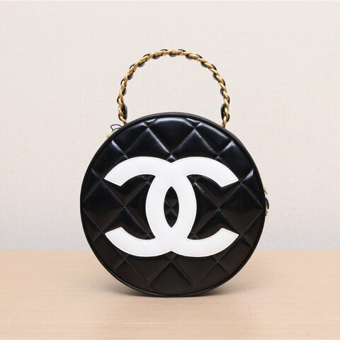 CHANEL 中古黑金羊CF單肩包黑色羊皮1開肩背包