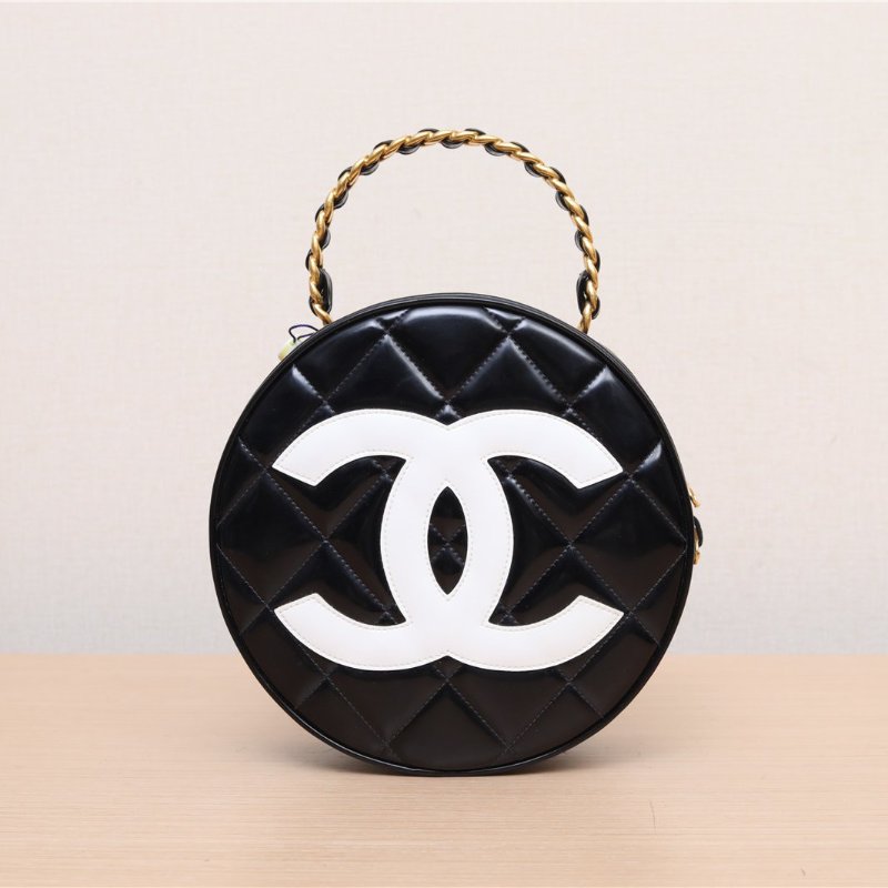 CHANEL 中古黑金羊CF單肩包黑色羊皮1開肩背包-0