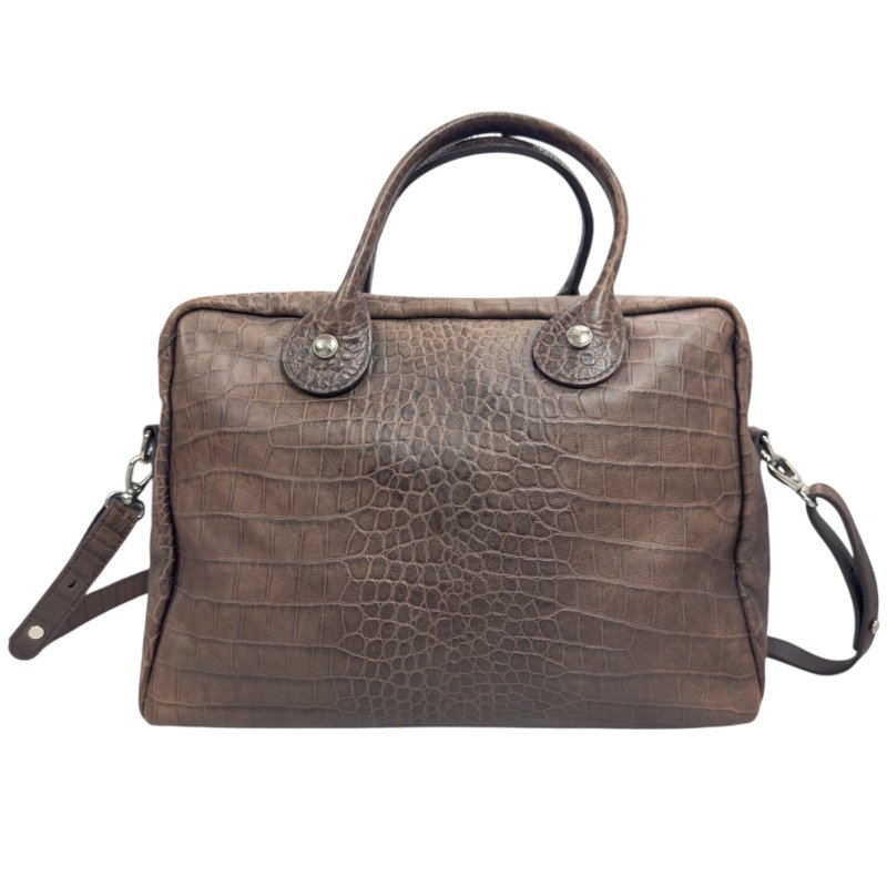 LONGCHAMP 鱷魚皮壓紋 2用袋-6