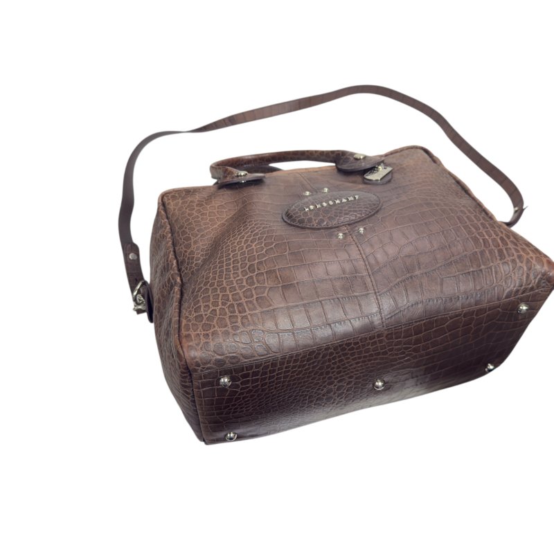 LONGCHAMP 鱷魚皮壓紋 2用袋-9