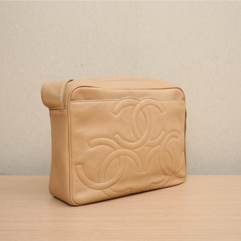 CHANEL 中古流蘇相機包紅色0開肩背包-1