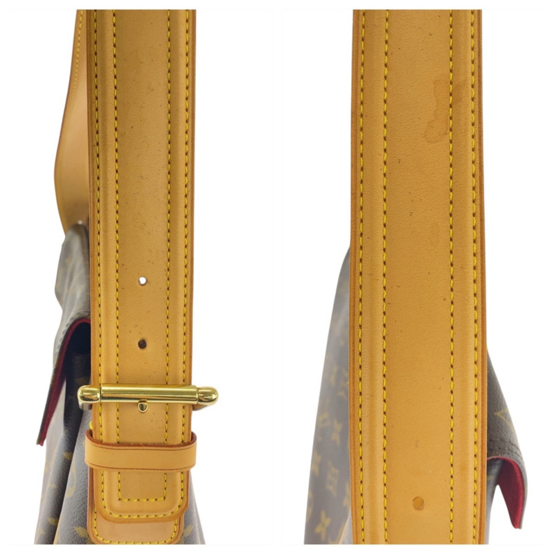 路易威登 Monogram Viva Cite GM 棕色/米色皮革金色五金配件女士單肩包,型號 M51163-4