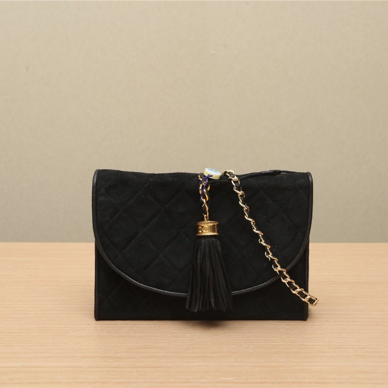 CHANEL 中古圓餅擋臉包奶茶色3開肩背包-0