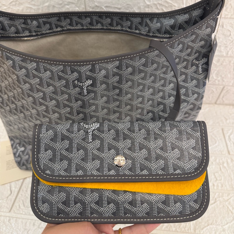 Goyard灰色滿版hobo肩背包-21