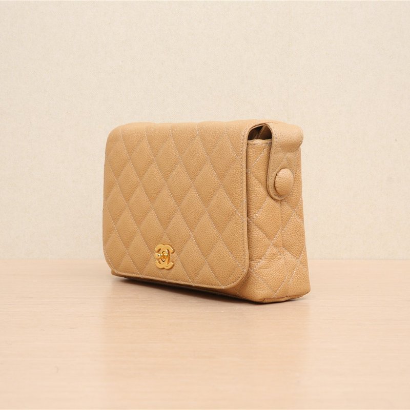 CHANEL 中古黑金牛WOC黑色肩背包-1
