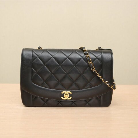 CHANEL 中古荔枝皮化妝箱粉色牛皮8開金扣肩背包