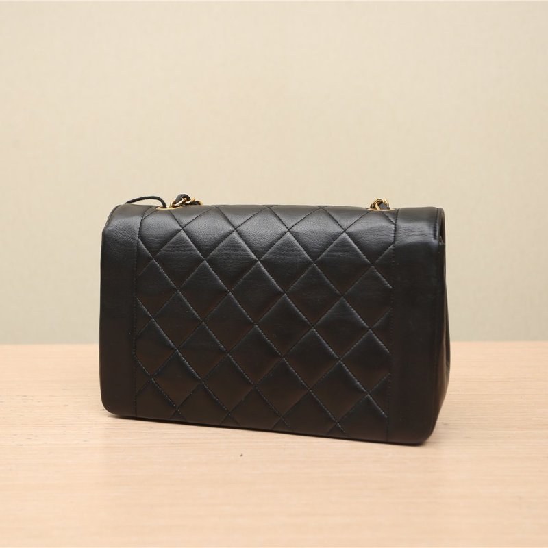 CHANEL 中古荔枝皮化妝箱粉色牛皮8開金扣肩背包-3