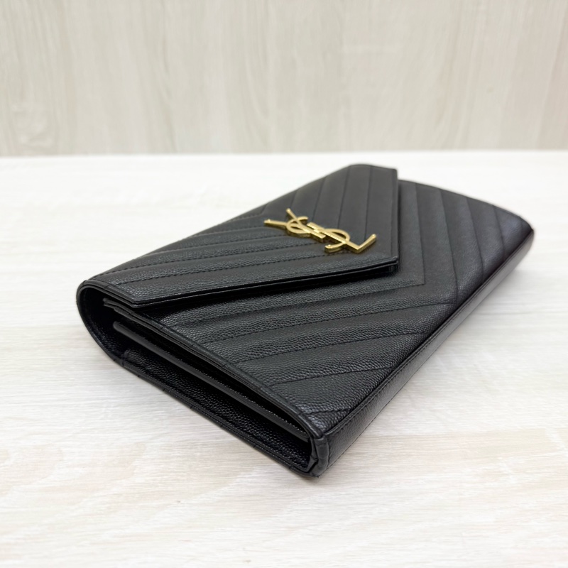 YSL黑金魚子醬牛皮下蓋鏈包377828-6