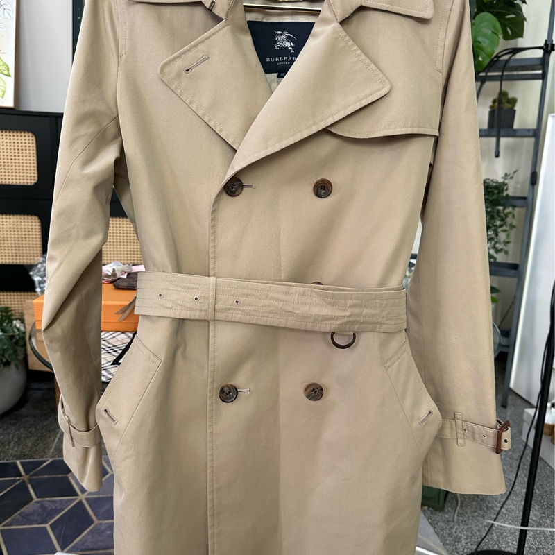 BURBERRY 米色風衣外套-7