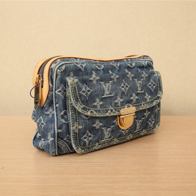 LOUIS VUITTON 中古豎版王菲包老花肩帶後換肩背包-1