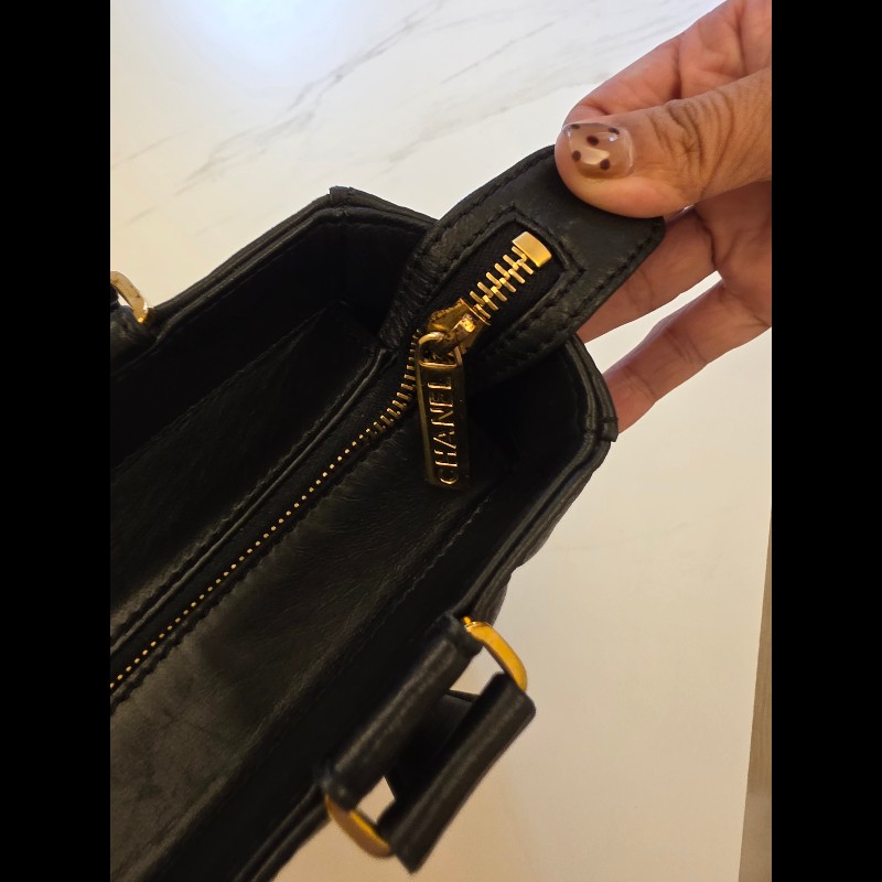 Chanel 香奈兒黑色冰格托特手肩背提包-15