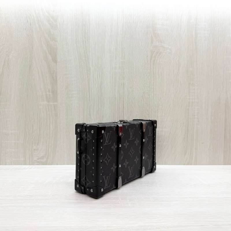 LV黑灰原花銀釦硬殼Neo Wallet Trunk側背包M20954-2